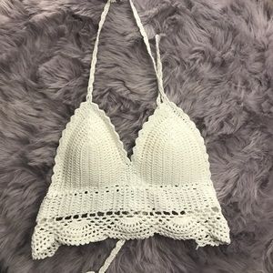 Crochet cream top